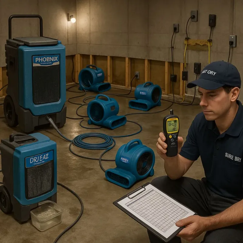 Structural Drying and Dehumidification process in Keokuk, IA